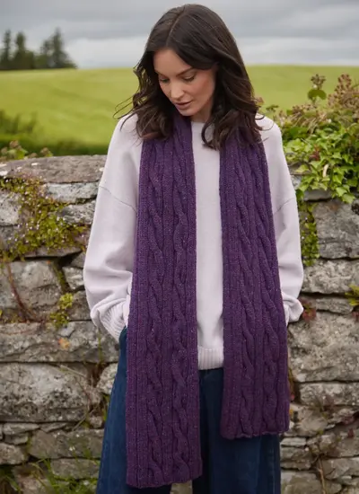 Fisherman Donegal Cable Scarf